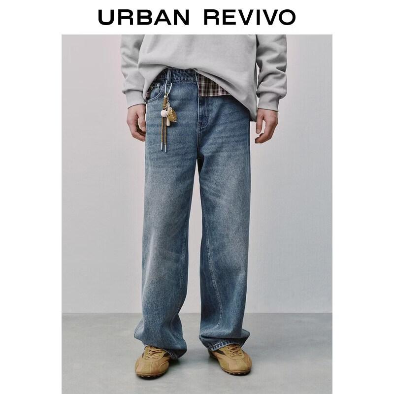 Men s Washed Denim Pants with Rope Knot Detail 31