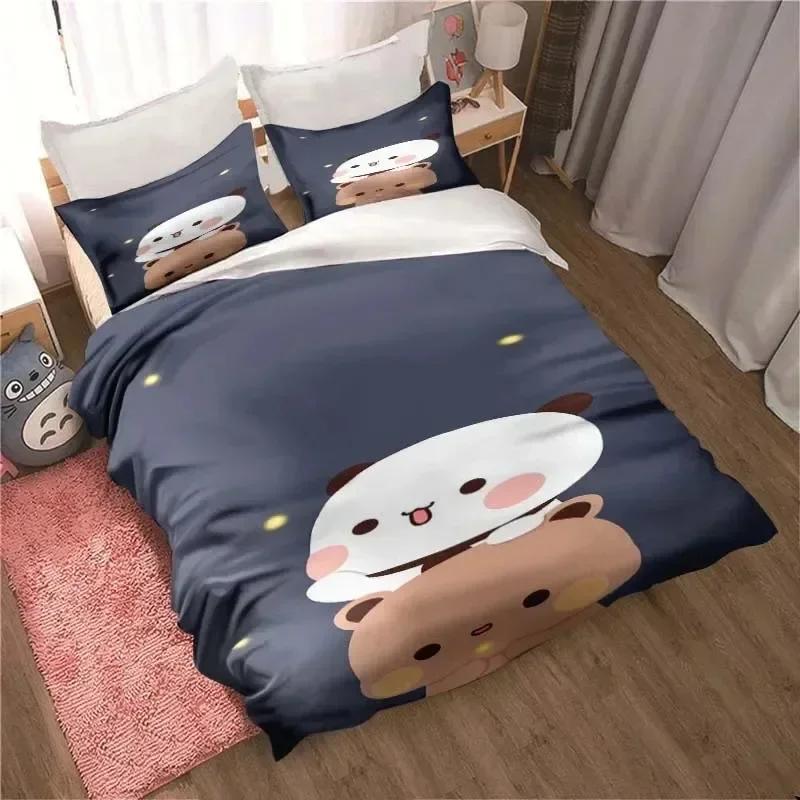 Bubu Dudu Cartoon Cute Bear Kawaii Christmas Gift Bedding Set Printed Set With Pillowcase Bed Duvet Cover Soft Bedclothes Home