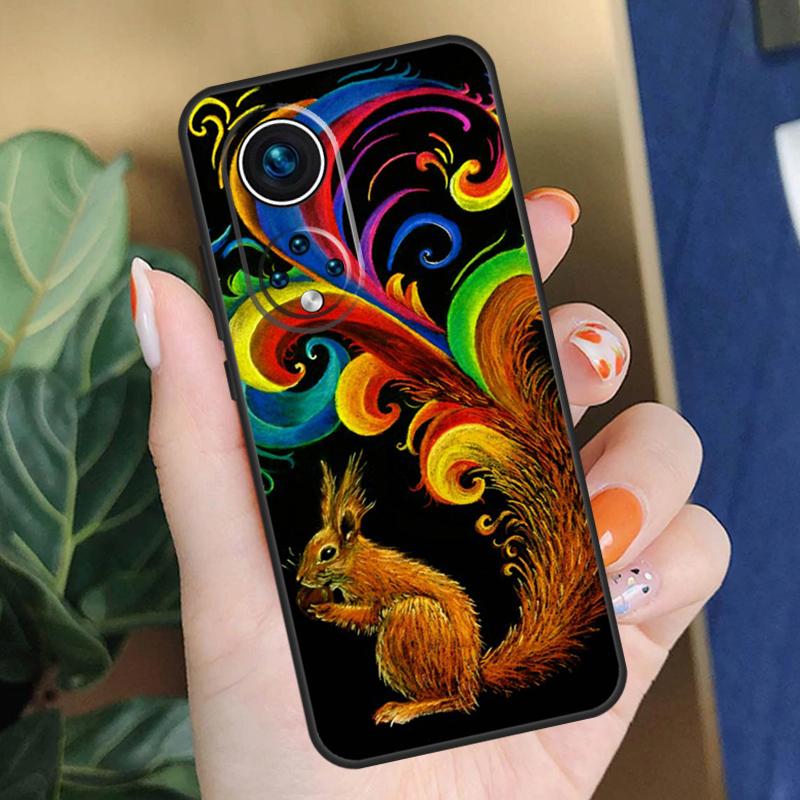 Cartoon Animal Squirrel Case For Honor X8b X9b X9a X8a X8 X9 X9c 50 70 90 Lite Honor 200 Pro Magic 7 5 6 Lite Cover