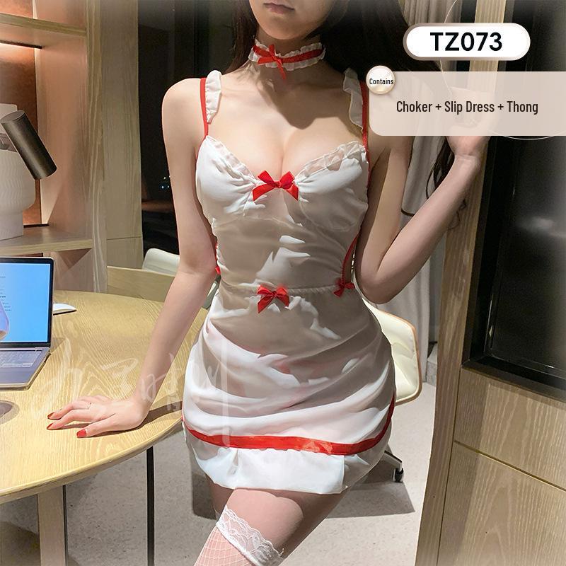 Jiuli Qingchuan Sexy Sheer Lingerie Set - Pure Desire See-Through Pajamas with Webbing Fun.