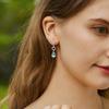 Glazed Stud Earrings, Women's Silver Needles, Exquisite Water Drop Earrings, Sea Blue Niche Gift for Girlfriend