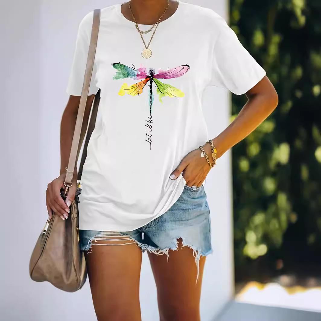 

2024 Women s Short Sleeve Dragonfly Top M чёрный