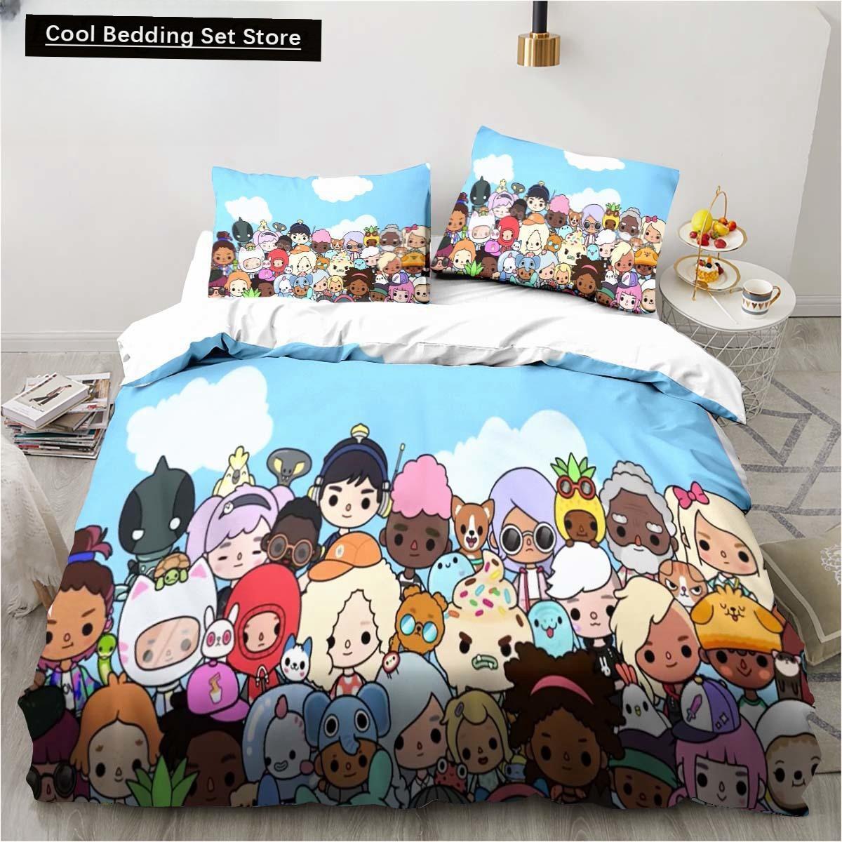 

Comforter New 3D Cartoon Game Toca Life World Bedding Set Bed Set Comforter King Queen Size Boys Adult Comforter (quilt)-EU Single(135*200cm)3pcs
