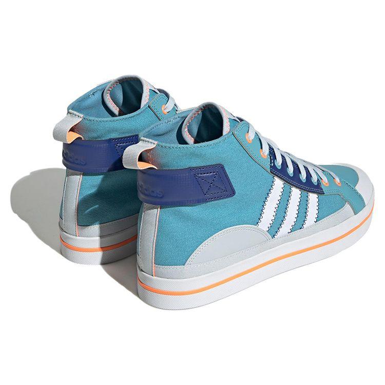 Adidas Neo City Canvas Hi Casual Slip Resistant Durable Mid Top Skate Shoes Unisex Sneakers Blue White Orange HQ4620