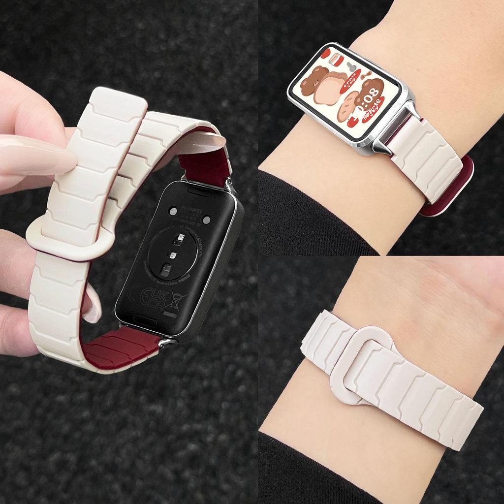 רצועת סיליקון מגנטית עבור Huawei Band 10/9/8, Smart 7 Honor, Samsung Galaxy Fit 3 רצועות יד