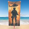 Militär-Thema Mikrofaser Strandtuch, Leicht und Saugfähig für Yoga, Schwimmen, Camping, Fitness