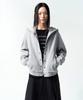 Seam Zip-Up Hoodie Melange Grey