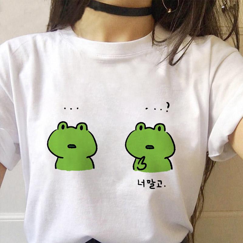 Ladies Summer Tshirt Womens Graphic Top Tshirts Female Basic White 2025 News Short Sleeve Cartoon Kawaii Print Cute Tops Tshirts