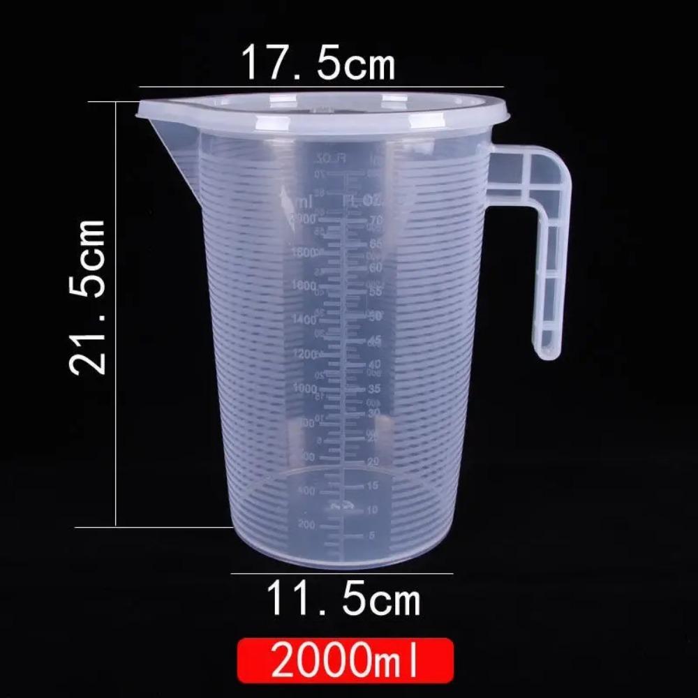 Clear Graduated Measuring Cup Plastic Scale Laboratory Beaker with Lid Large Capacity Transparent Mixing Cup Kitchen Baking