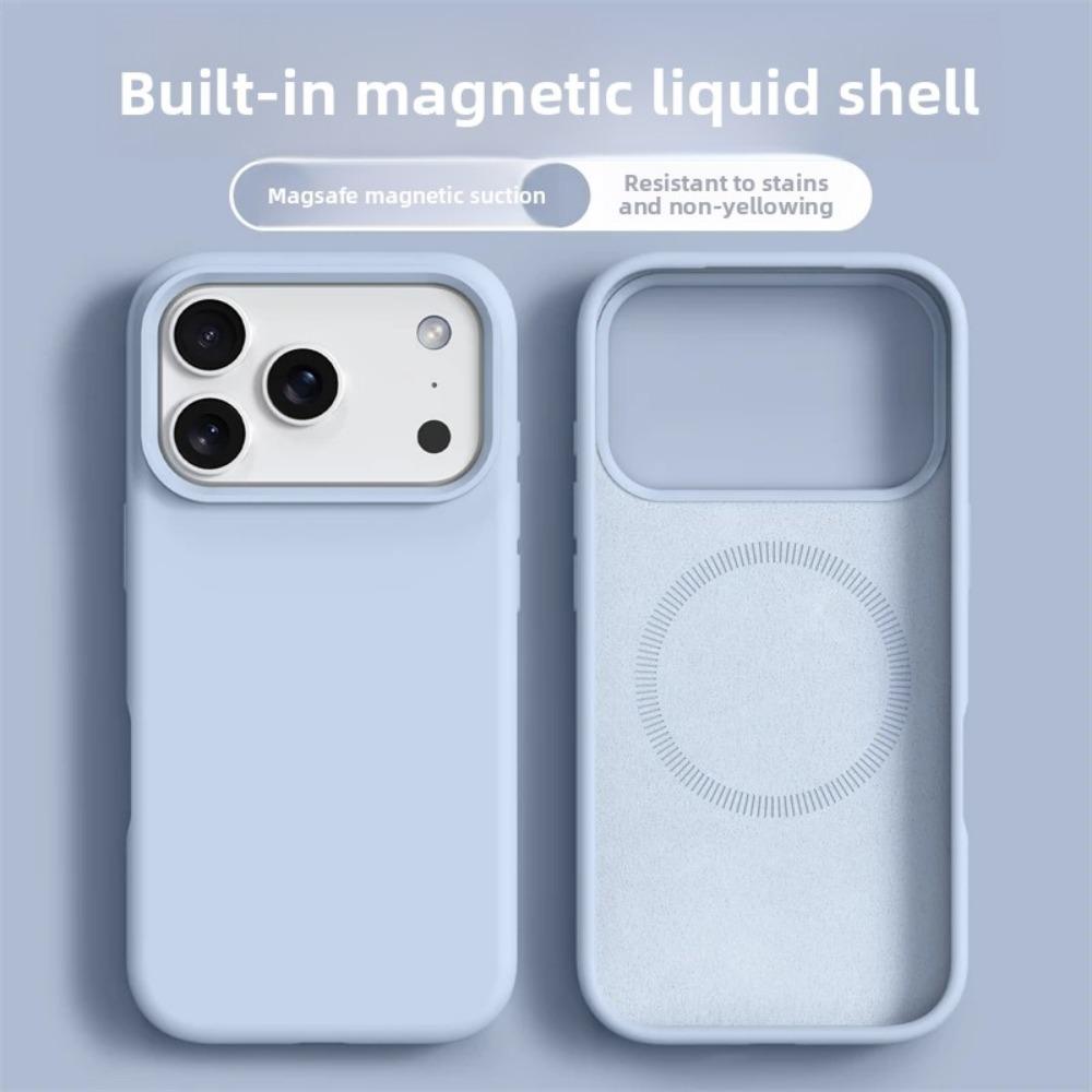 

Magnetic Phone Case For For Iphone 17 16 Pro Max Liquid Silicone Cases For For Iphone17 16 Pro Max 17Pro Air Soft Bumper Cover For iPhone 17Pro Max