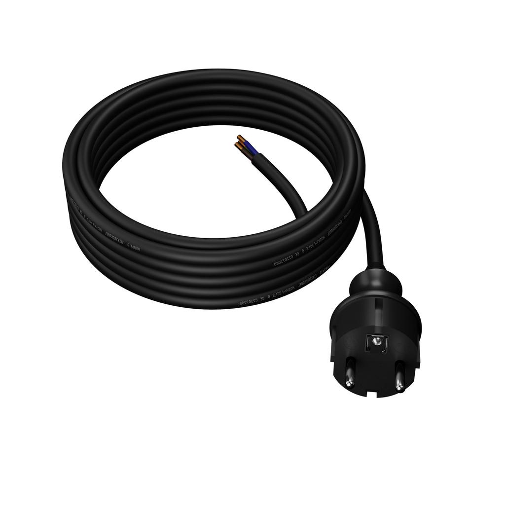 Kabel Zasilający Przewód Z Wtyczką Prostą 5M 3X1,5Mm2 16A Ip44 Czarny