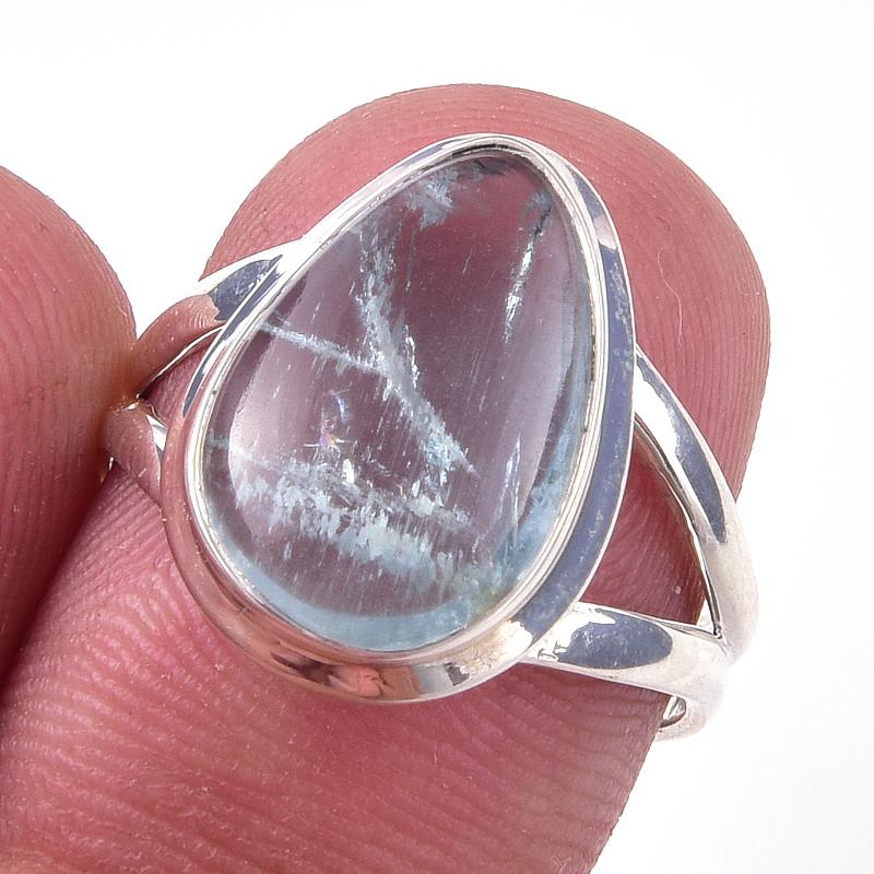 

Natural Aquamarine Gemstone Handmade 925 Solid Sterling Silver Ring Size 7 w3P25
