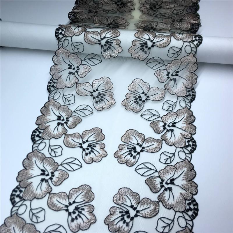 

1 метр Тюлевое кружево с вышивкой, Многоцветное цветочное кружево из сетчатой ткани с вышивкой для платья, нижнего белья, бюстгальтера, нижнего белья, одежды, шитья 1 meter x 21 cm разноцветный