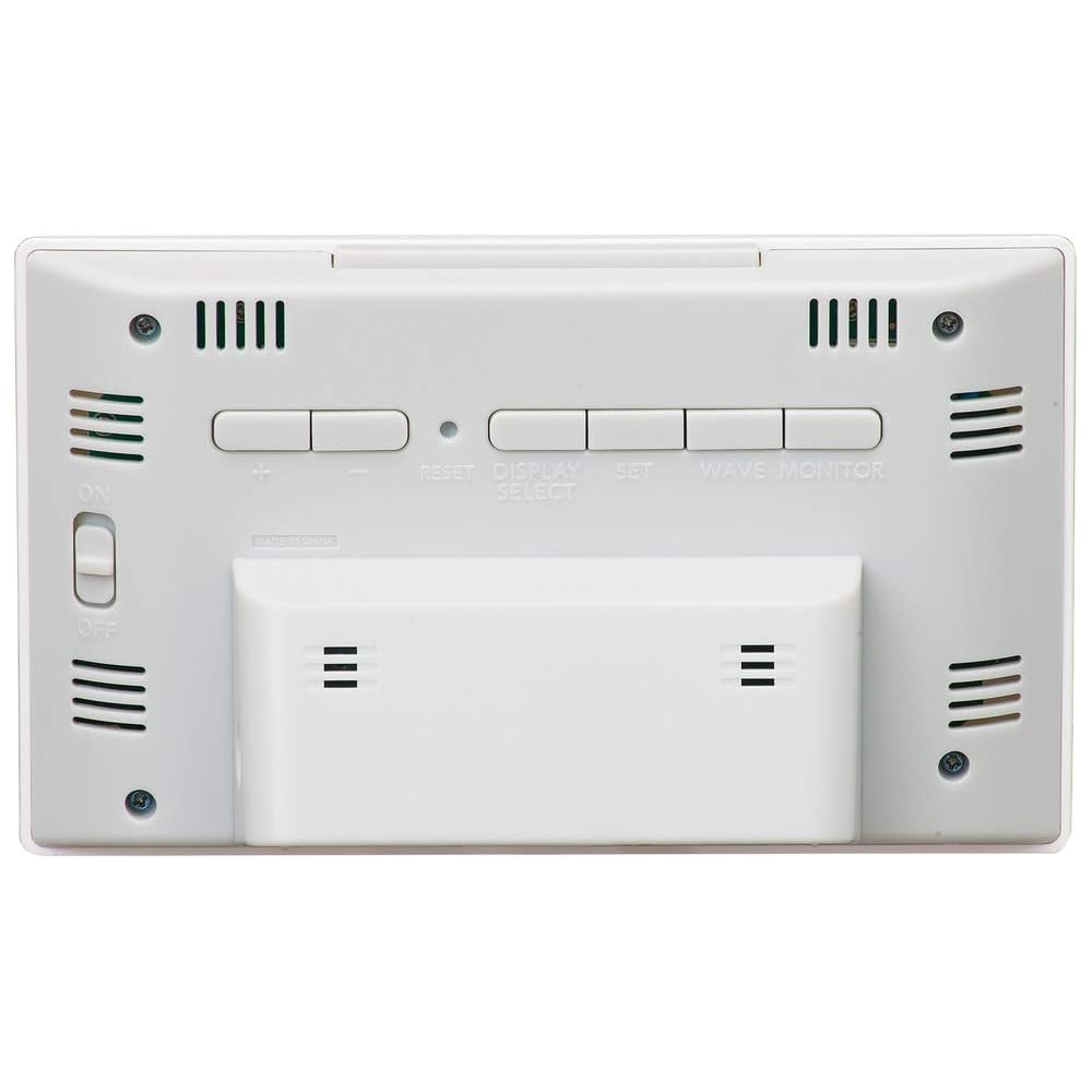 Seiko Clock Desk Clock Alarm Clock Radio Controlled Digital AC Powered 3-Mode Display Switching Temperature and Humidity Display White Body Size: 9.5
