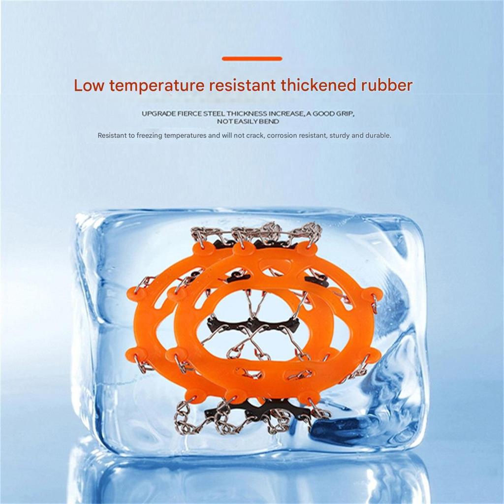 Crawlers, anti-slip shoe covers, outdoor 11-tooth stainless steel snow cleats, professional equipment for men and women, hiking