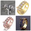 Electroplated Disc Ring Female Creative Zircon Hand Jewelry
