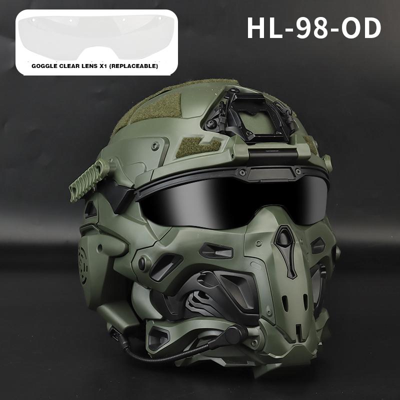 ABS Outdoor Casco Protector Built-in Headset Lens Multiple Color Safety CS Game Full Face Field Cover Tactical Mask Helmet