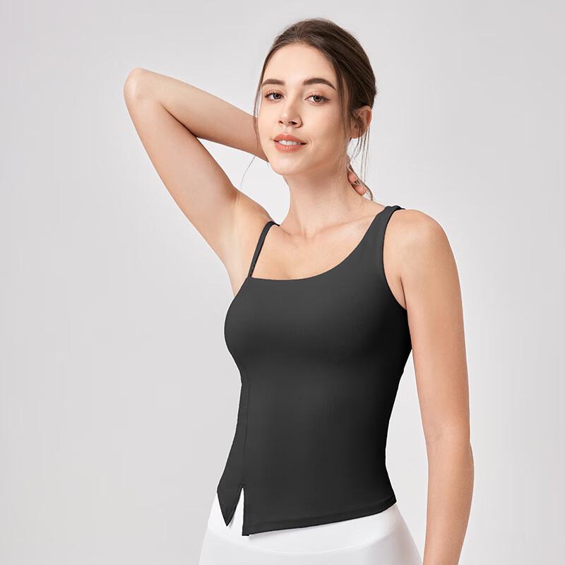 Women's Breathable Strappy Sports Vest with Built-in Bra