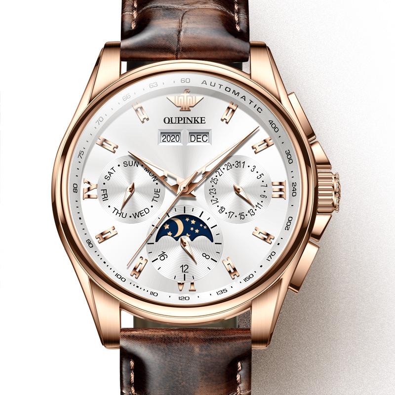 European Quality Men's Multifunctional Automatic Luminous Wristwatch