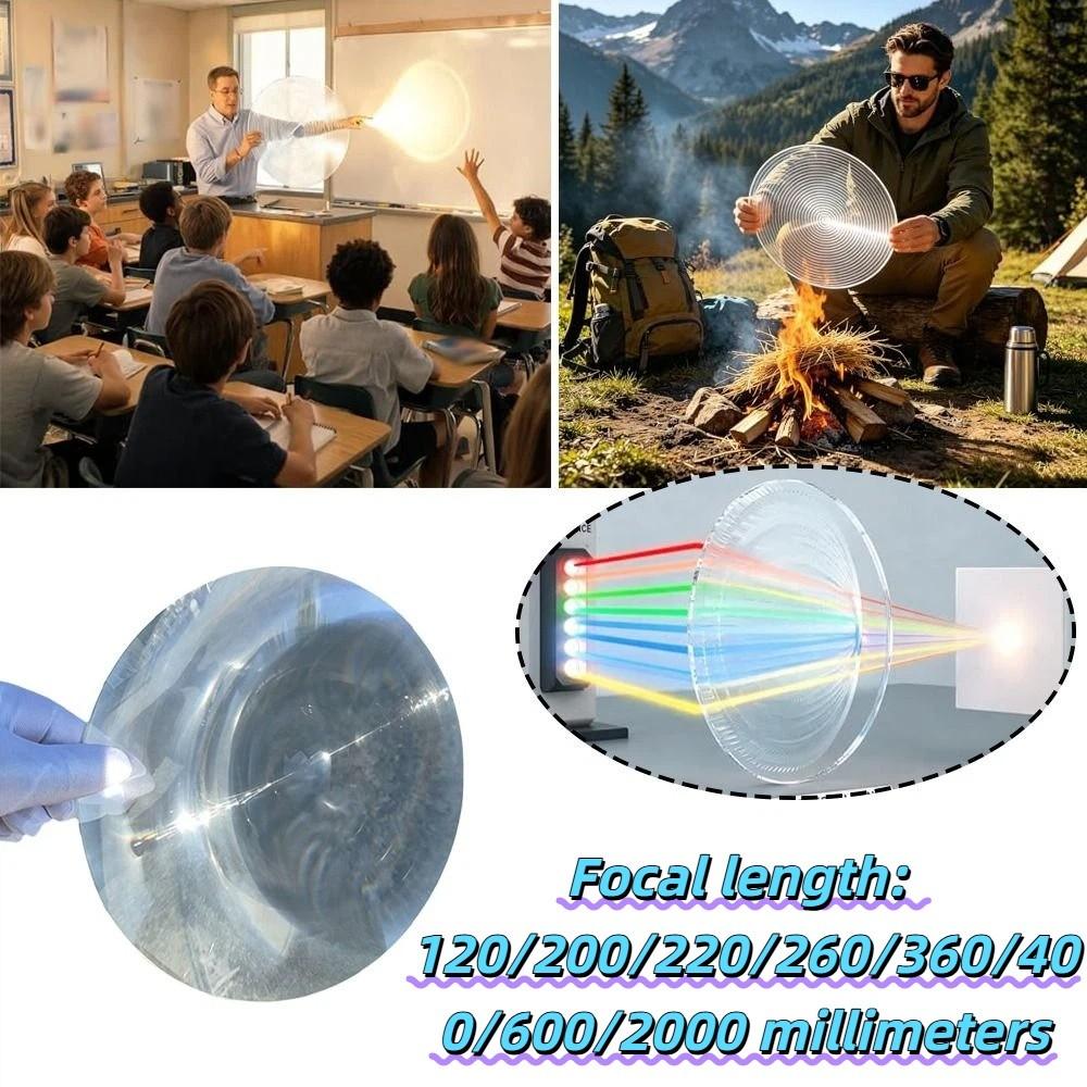 Large Size Fresnel Lens 300mm Diameter Optical Lens Replacement Acrylic Fresnel Lens Ignition Test