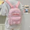 Large Capacity Pink Plaid Japanese Cute KT Girls' School Backpack