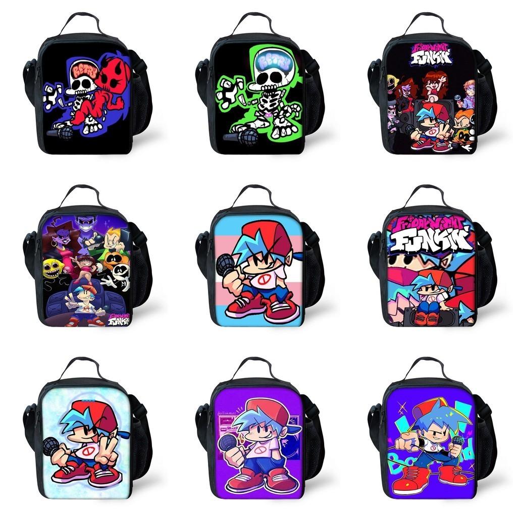 Funkin Night Friday Fnf Lunch Bags Thermal School Handbag For Kids Single Strap
