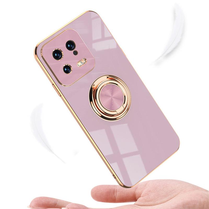 Magnetická adsorpce do auta 6D pokovování TPU pouzdro s kroužkem pro Xiaomi 14T 14 13 13T 13x 12T 12 12S 12X Pro Lite Zadní stojánek Kryt nárazníku Potector