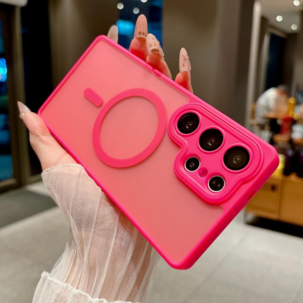 KEYSION Luxury Matte Translucent Magnetic Case for Samsung Galaxy S25 S26 Ultra 5G S26+ S25 FE Shockproof Armor Phone Cover