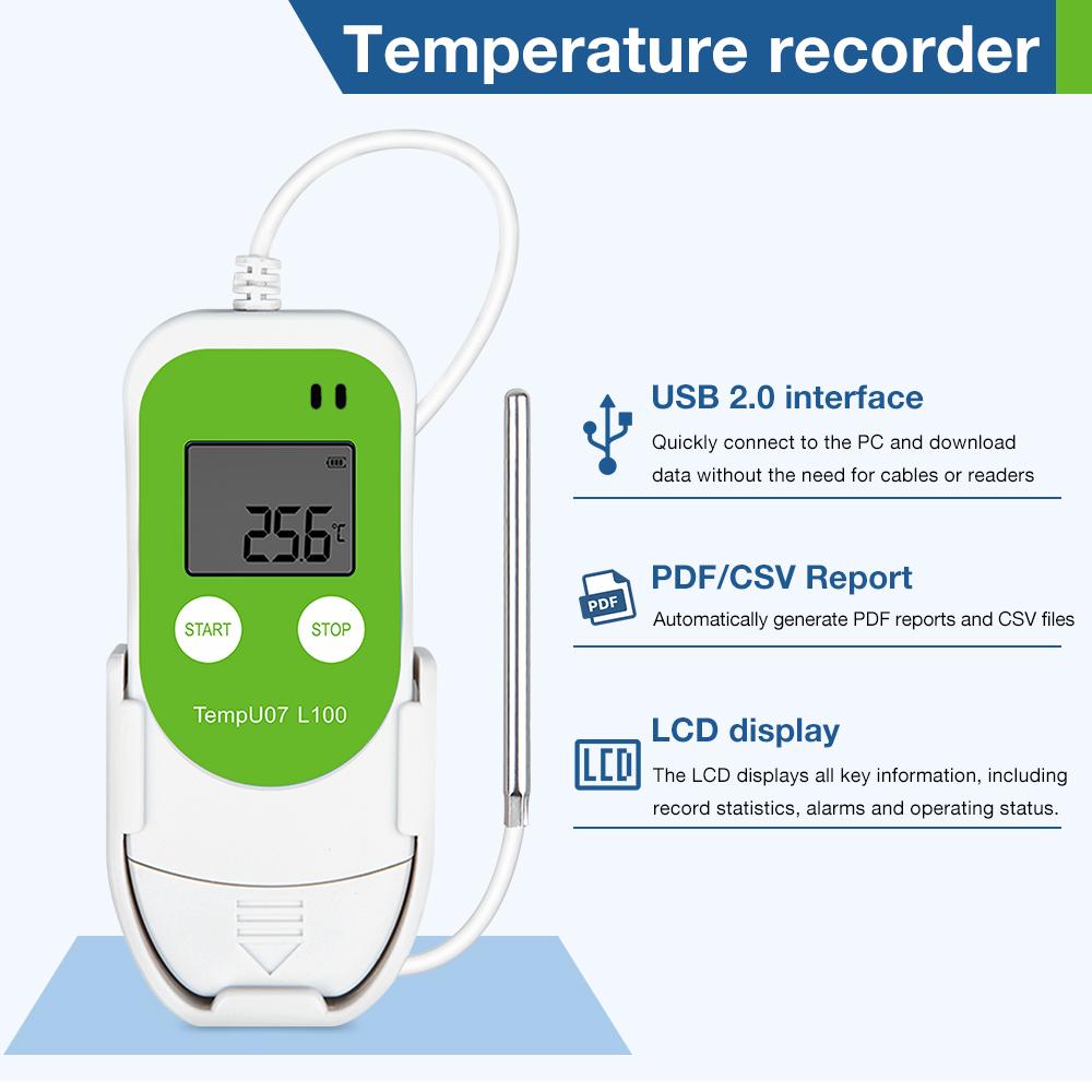 Reuse Temperature and Humidity Data Logger Temperature Recorder PDF CSV Date Report 34560 Records for Cold Chain