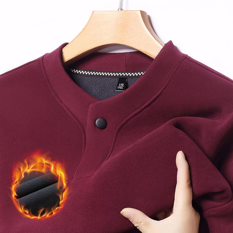 

Men s Dual-Sided German Velvet Long-Sleeve Hoodie - Thickened Plus Velvet Base Layer for Autumn/Winter M