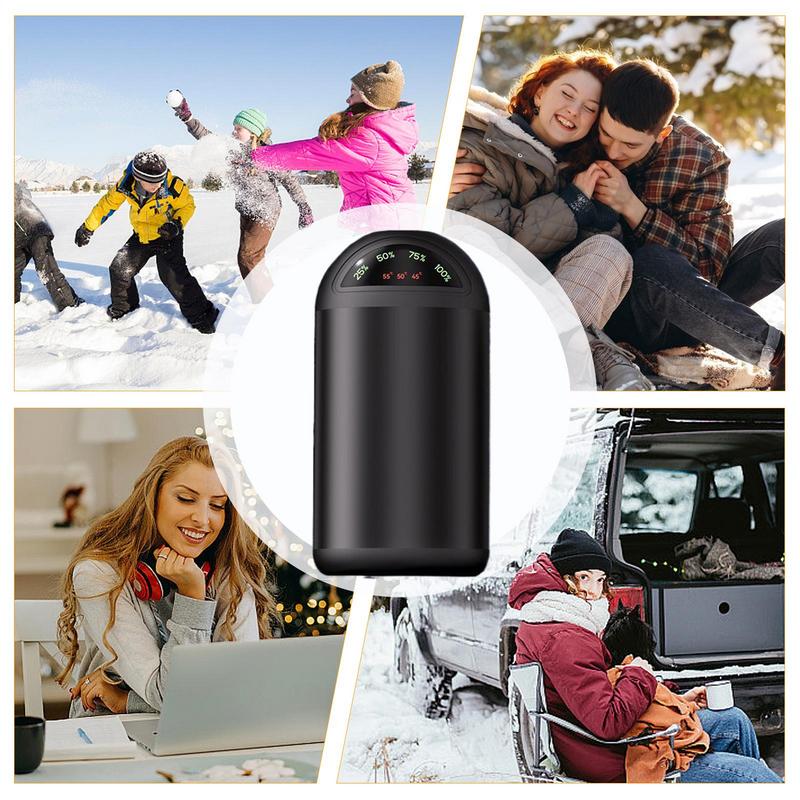 Portable 3In1 Pocket Hand Warmer Double Sided Heating Power Bank Fast Charging Function For Fishing Hiking Skiing Camping