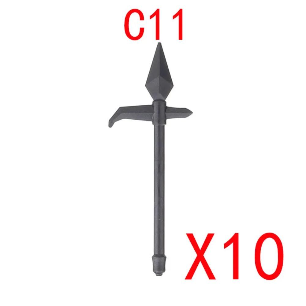 MOC Building Blocks Weapon Toy Accessories Medieval Soldier Knight Figure Ten Spear Crossbow Axe Sword Mini Brick Gift S001 DIY