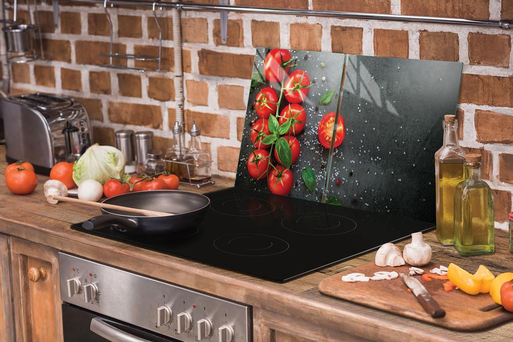 SZKLANA PŁYTA OCHRONNA NA KUCHENKĘ 90x52 POMIDORY