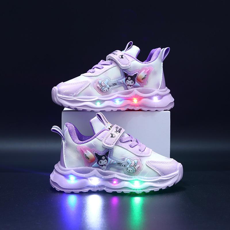 

Girls Waterproof Light-Up Breathable Non-Slip Autumn Sneakers Sizes 21-25, Set of 5