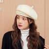 High-end Wool Beret Women's Autumn and Winter Retro Versatile Face Small Painter Hat Big Head Circumference Newsboy Hat
