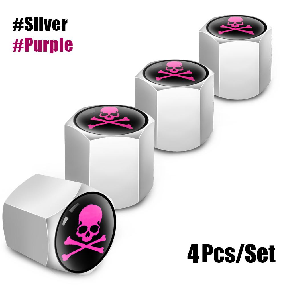 

4Pcs Skull Tire Valve Stem Caps with O Rubber Ring, Universal Stem Covers for Cars, SUVs, Bike, Bicycle, Trucks, Motorcycles