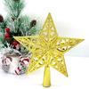 Pentagram Christmas Tree Topper - Plastic Hollow Iron Wire Star Decoration