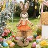Pastoral Style Easter Bunny Ornament Long Legged Rabbit Decor  Spring Season