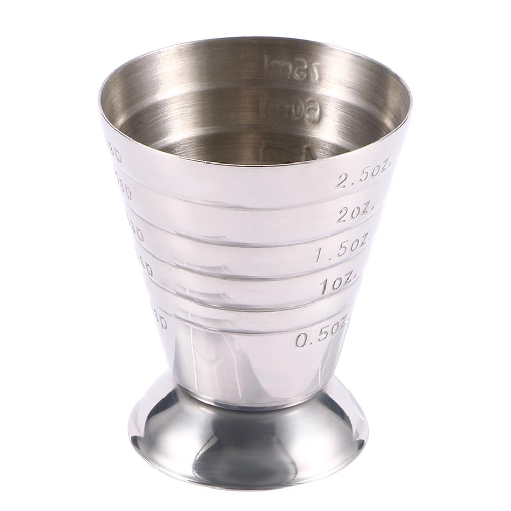 High Quality Double Wine Cup Bar Tool Measure Tool Bar Jigger Stainless Steel Measuring Mug Shot Cup серебряный