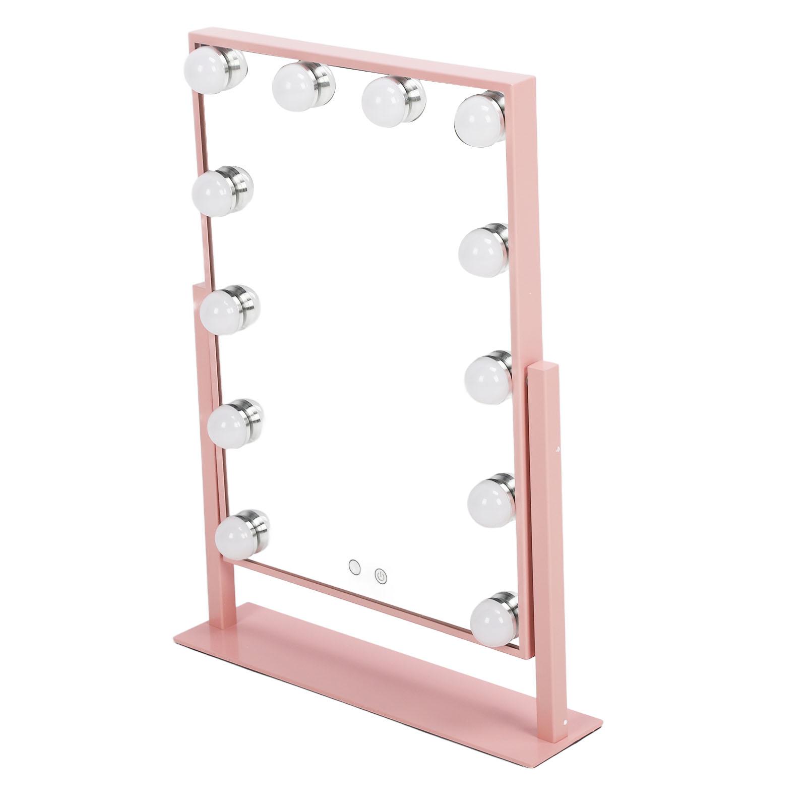 

Настольное зеркало с 12 лампочками 3 цвета с регулировкой яркости, вращающееся на 360 градусов, перезаряжаемое светодиодное зеркало для макияжа AU Plug