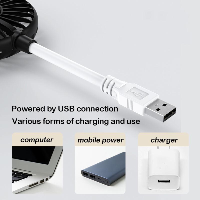 Portable USB Small Fan Creative Office Summer Cooling Fan  Adjustable Mini Fan Brushless Mute Fan Laptop for Home Dorm Outdoor Notebook Computer