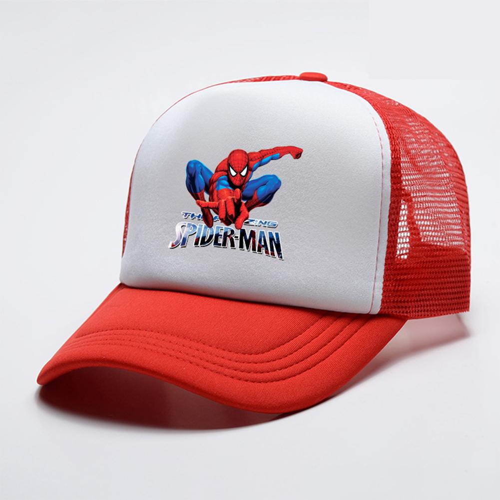 Gorra Infantil con Visera Hilo de Malla Dibujo de Araña Impreso Transpirable Sombrero de Sol