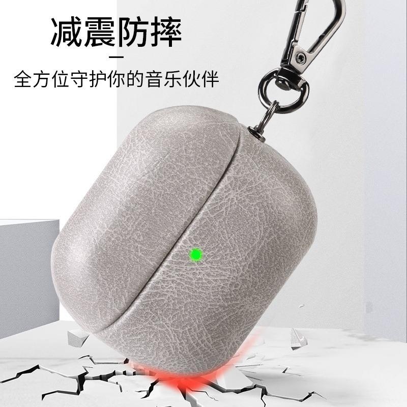 Luxury Leather Earphone Case for Samsung Galaxy Buds 3 Pro Buds3 Buzz 3 Cover with Keychain Selected Skin-Crazy Hourse Pattern
