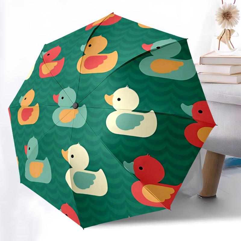 

1pc Duck Pattern Automatic Open/Close Umbrella - Compact Travel Umbrella, Gift for Birthday, yy251208118
