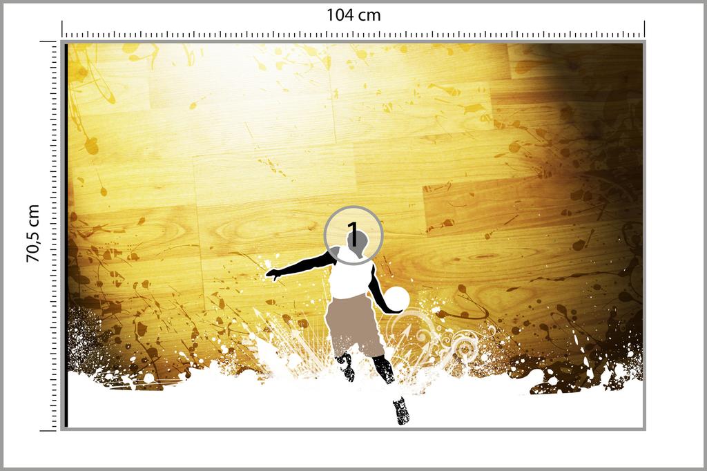 Photomural Basketball Player On A Background Of Planks Structural Vinyl 104x70.5
