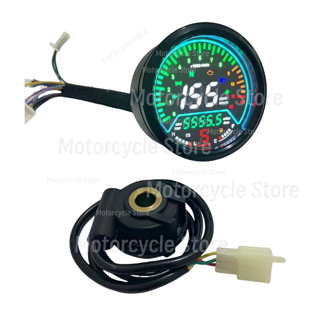 Motorcycle RPM Speed Speedometer Moto Digital Instrument Panel Voltage Meter Oil Level Gauge For Cafe Racer