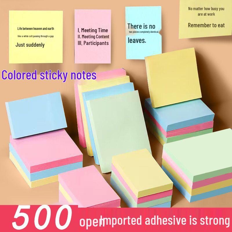 500 Colorful Sticky Note Sheets – Creative Labels & Memo Notepad