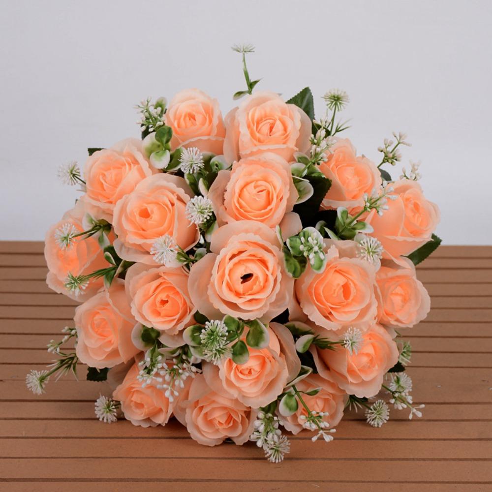 

18 Heads Real Happy Flower 8 Colors Photography Photo Gift Valentine s Day Flowers Mini Natural Simulated Rose Home Decorative