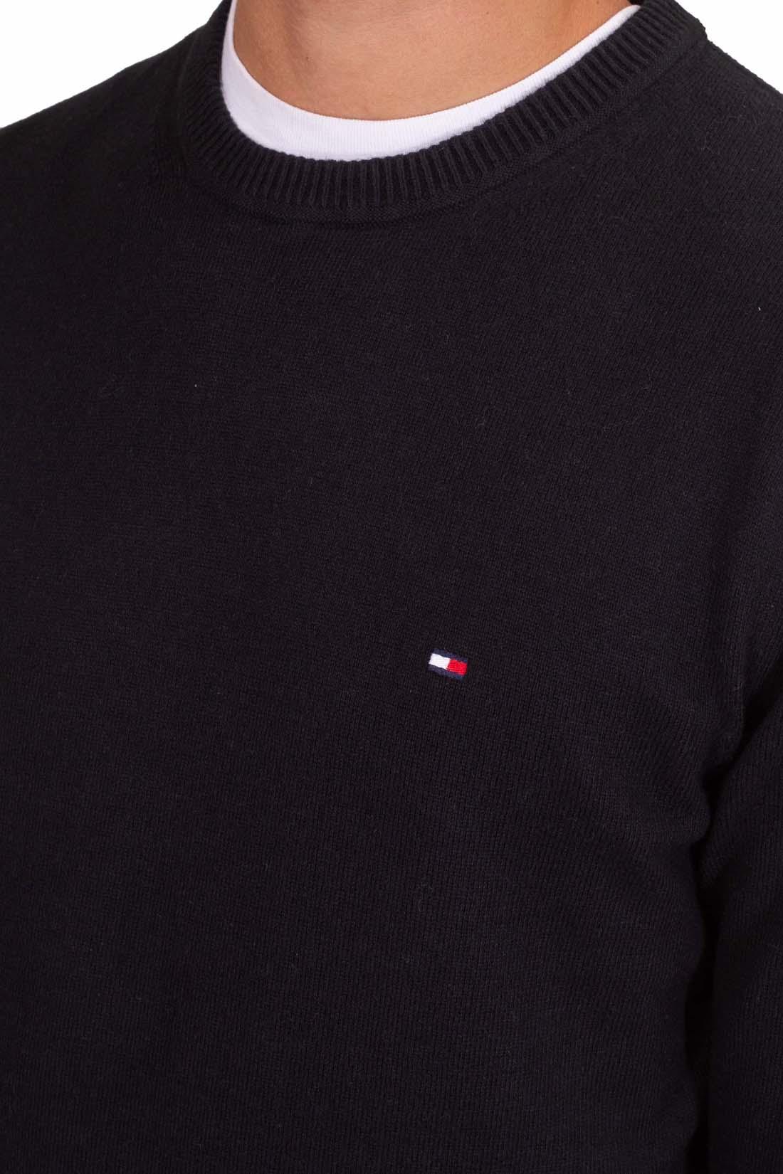 Tommy Hilfiger - Luxuriöser Schwarzer Crew Neck Sweater - Knitwear - Herren - Schwarzk - M - Bild 4