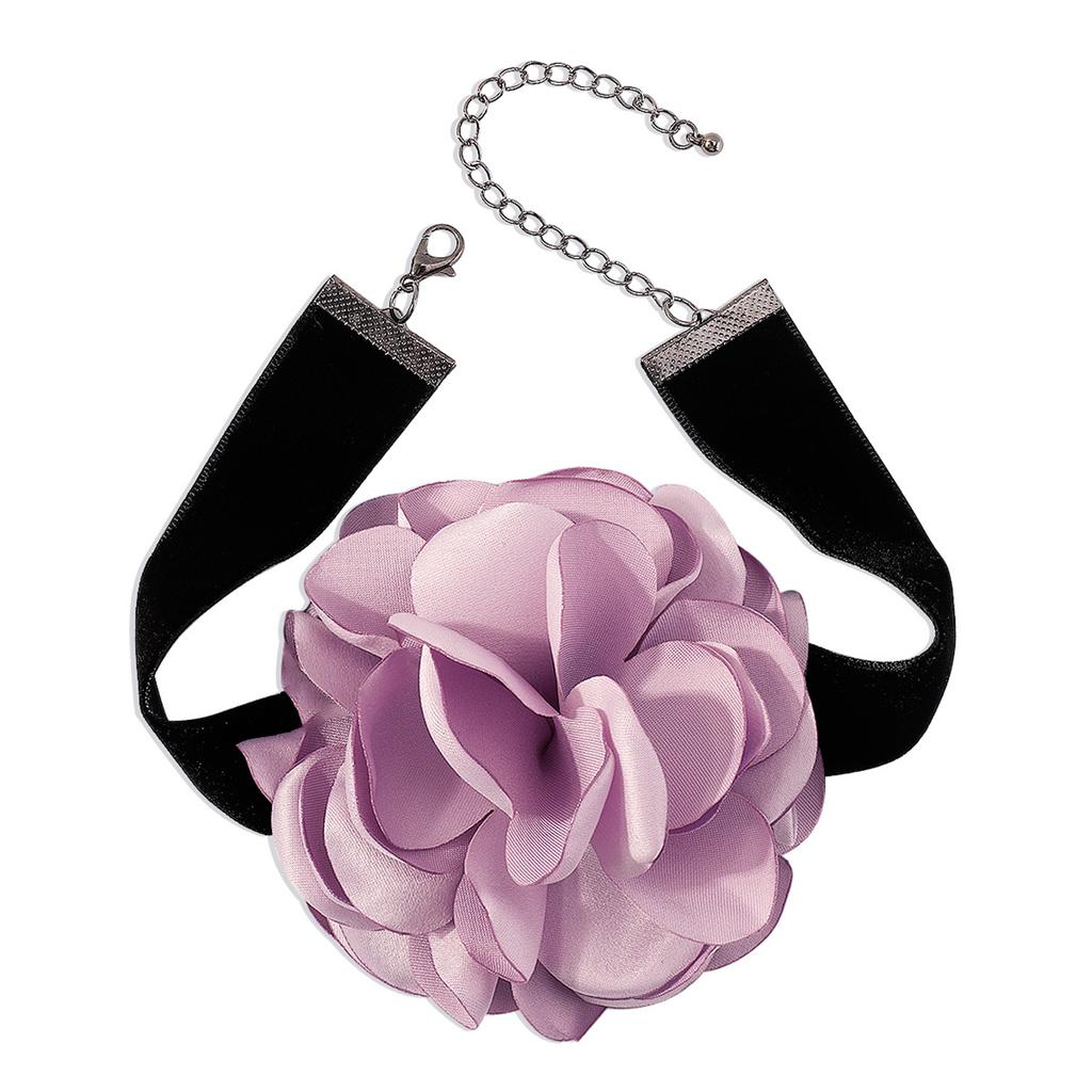 Collar Necklace Big Flower Exaggerated Necklace Girl Elegant Rose Flower Popular Gothic Lolita-Collar Choker Necklace